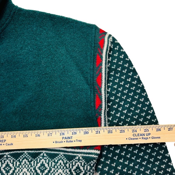 VTG EIR Nordic Snowflake Boiled Wool 1/4 Zip Sweater - Picture 2 of 9